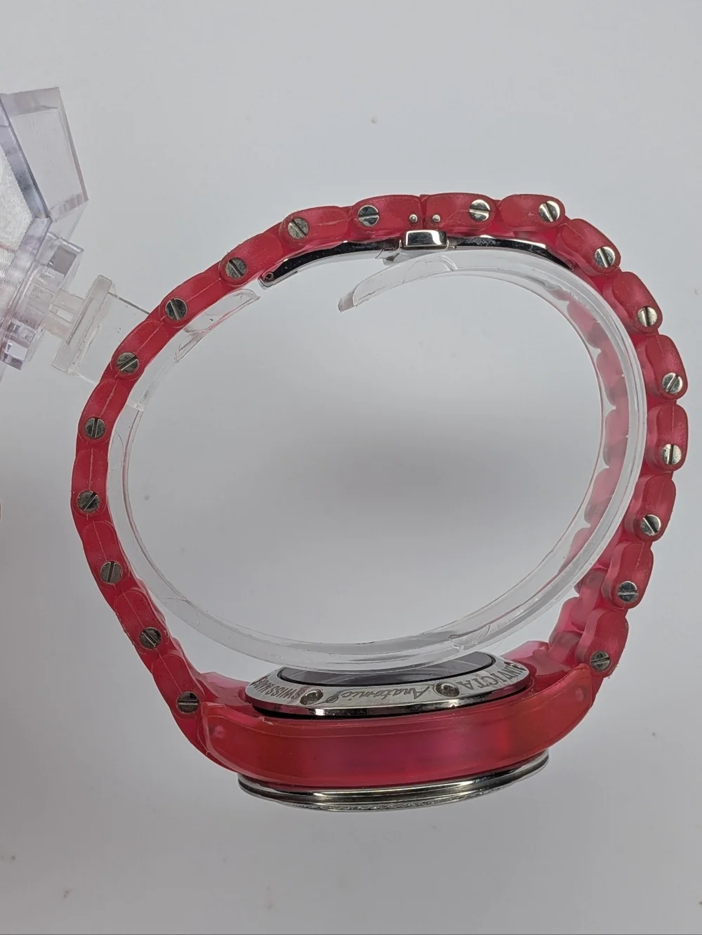 Invicta Chronograph Watch Swiss Movement Silicone Strap Diamond Bezel Pink 3121